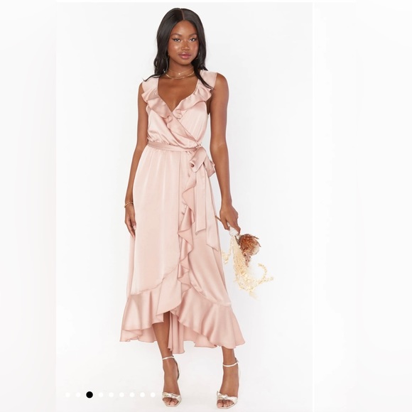 Show Me Your MuMu Samantha Ruffle Wrap Dress Size M - Picture 4 of 7